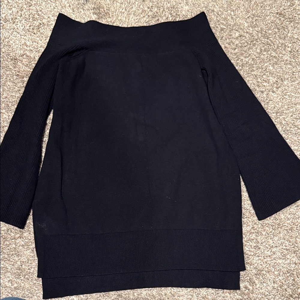 Anthropologie Black Off-the-Shoulder Sweater